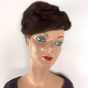 Vintage Ladies’ Brown Faux Fur Hat from Winter Fashions New York - Picture 1 of 7