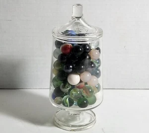 Tarro pequeño de canicas de vidrio - Imagen 1 de 4