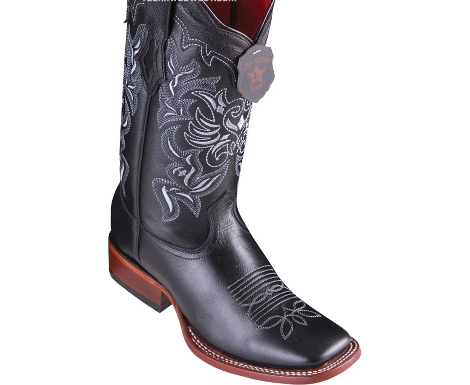 BOTA WESTERN MUJER LOS ALTOS VERGEL CUERO GENUINO NEGRO RANCHO-PUNTERA CUADRADA  Foto 1 de 1