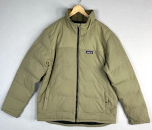 Mens Patagonia Bivy Duck Down Insulated Puffer Jacket Khaki Green Size Large - Picture 1 of 10