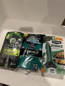 Schick xtreme razor lot- 3 packs- 21 razors total- Xtreme 3, 3 Pivot Ball, 2 - Picture 1 of 1