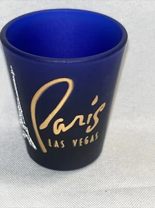 Paris Hotel & Casi0 Shot Glass LAS VEGAS Dark Blue Eiffel Tower - Picture 1 of 9