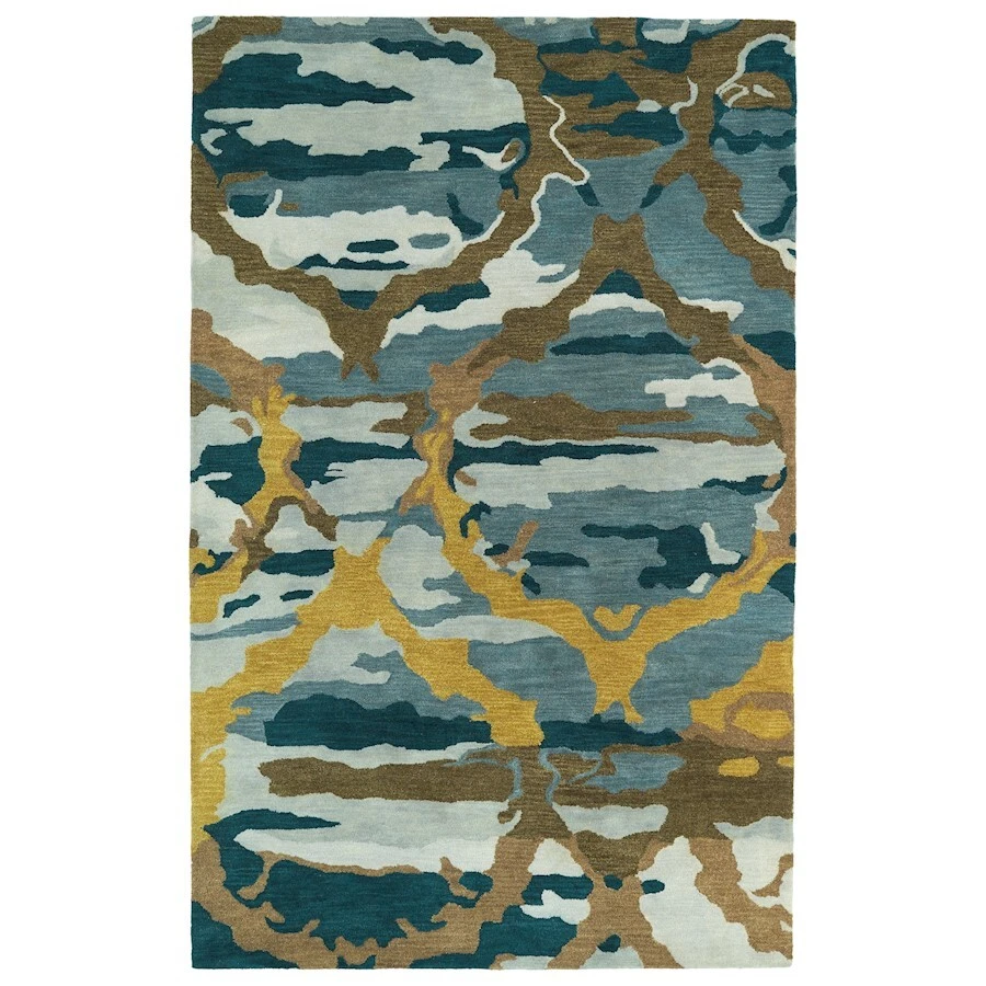 Tapete de área para pinceladas Kaleen Rugs BRS02, azul, 5'x7'9" - BRS02-17-579 - Imagem 1 de 1