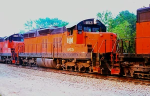 DUPLICATE SLIDE BESSEMER & LAKE ERIE SD-18 #853 CONNEAUT, OH AUGUST 10, 1990 - Picture 1 of 1
