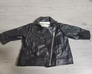 Monica + Andy vegane Leder Kleinkind Biker coole Jacke 0 - 6 Monate schwarz - Bild 1 von 5