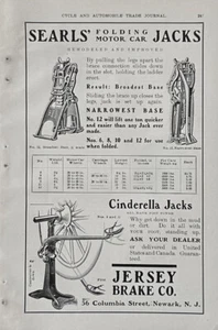 1905 Anzeige Jersey Brake CO Newark NJ Searls' Klappheber & Cinderella Fußheber - Bild 1 von 1