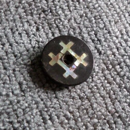 Vintage MOP Mother of Pearl Inlay Button 9/16" Inch - Image 1 of 4