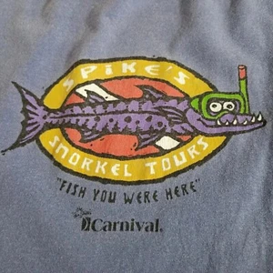Carnival Cruise Line Spike's Snorkel Tours Distressed T Shirt XL Short Sleeve - Picture 1 of 24