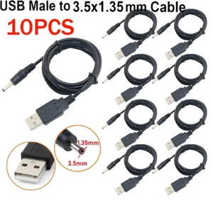 50CM USB Male to 3.5*1.35mm DC 5V 3.3mm diameter Charging Cable Adapter Cord 10x - Picture 1 of 10