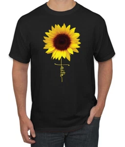 Sunflower Christians Faith Cross Christian Men Graphic Tshirt - Picture 1 of 26