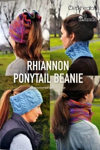 Ponytail Beanie 2 designs in 8 Ply wear as headband or neck cowl - Picture 1 of 3