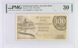 Netherlands Indies, Javasche Bank, 100 Gulden 1946 , Printer: JEZ , PMG VF 30 - Picture 1 of 2