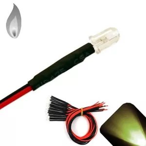 20 x 12v 5mm Pre wired LEDs Flickering Candle Warm Soft White LED PreWired Toys - Picture 1 of 2