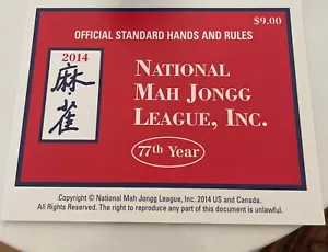 2014 National Mah Jongg League Card/Rule Large Print New - Picture 1 of 1