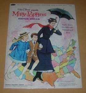 WHITMAN  MARY POPPINS PAPER DOLLS  1966  WALT DISNEY - Picture 1 of 8