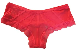 Victoria's Secret freches Höschen Gr. S neon pfirsich (07WW) Träger Netzrücken Spitze - Bild 1 von 12