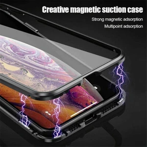 Funda rígida magnética de metal 360 para teléfono iPhone 14 13 12 Pro XS Max XR Plus - Imagen 1 de 18