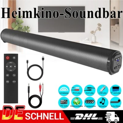 Soundbar Heimkino Lautsprecher TV Sound System FM-Radio Kabelloser Subwoofer DE - Bild 1 von 4