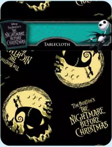 The Nightmare Before Christmas Tablecloth 60 x 102 Inch Black & Yellow Oggie - Picture 1 of 1