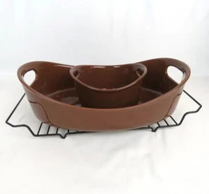 Rachel Ray Set da Forno Casseruola Marrone Piatto 3 Qt e 24 Oz. + Rack Pasti Vacanze - Foto 1 di 12