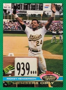 1991 Stadium Club Charter Members Only Rickey Henderson - 939 - All-Time SB Mark - Picture 1 of 2