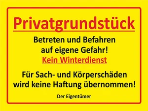 WINTERPOSTEN! Betreten und Befahren auf eigene Gefahr, KEIN Winterdienst - Picture 1 of 1