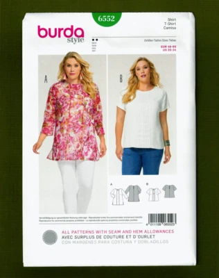 Women's Loose Fit Pullover Blouse /Tunic Sewing Pattern (Sizes 20-34) Burda 6552 - Image 1 of 4