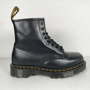 Dr. Martens 1460 Bex Squared Boots Womens Size 9 Black Leather Lace Up Shoes - Picture 1 of 10