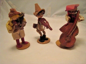 Vintage/Antik 3er Set Handarbeit Stoff Musiker Figuren Made in Poland - Bild 1 von 9
