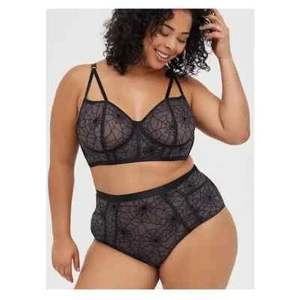 Torrid Longline Webs Bralette Schwarz Netz Spinnennetze Neu mit Etikett Neu 5X 5 - Bild 1 von 8