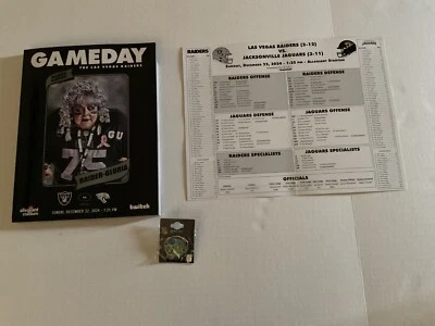 Jacksonville Jaguars VS LV Raiders Game Day Program/Roster Card & Pin 12/22/24 - Image 1 of 4