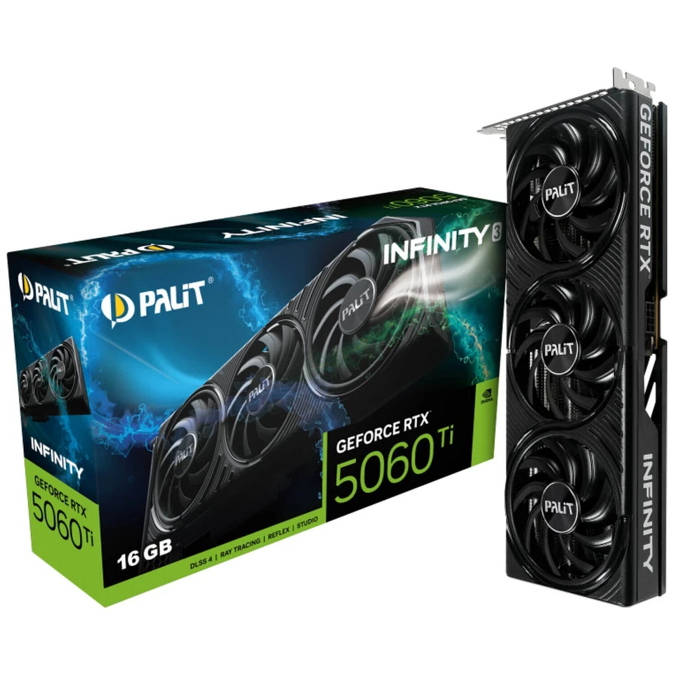 Palit GeForce RTX 5060 Ti Infinity 3 16GB video card GDDR7 PCI-E 5.0 x16 28Gbps - Image 1 of 3