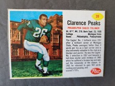 1962 POST CEREAL Football Card #39a CLARENCE PEAKS Philadelphia Eagles