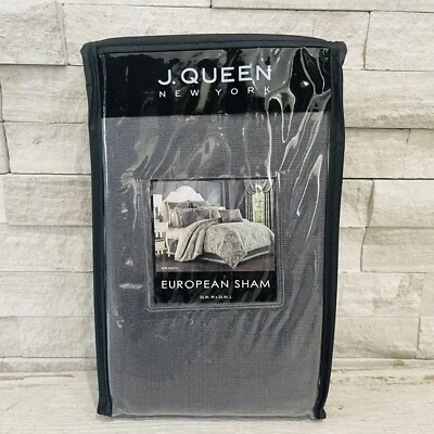 J Queen New York MIRANDA New $85 Euro Sham Reversible European Pillow Case Gray - Image 1 of 4