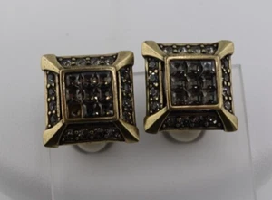Heidi Daus South Sea Riches Gray Rhinestone Ladies Sparkly Square Post Earrings - Picture 1 of 6