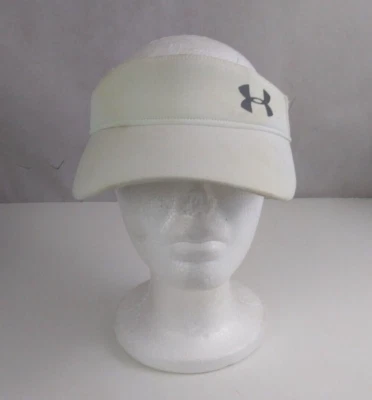 Visera ajustable Under Armor para mujer blanca con logotipo plateado Foto 1 de 4