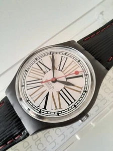 SWATCH: "SUGARLESS" (GM113) RÖMISCHE ZIFFERN / LEDERARMBAND *NEU / TOP-RARITÄT!* - Bild 1 von 2