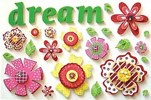 ADESIVI SCHIUMA SOGNO primavera fiori foglie creazione carte timbratura scrapbooking - Foto 1 di 1