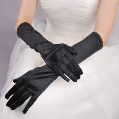 Gants Longs en Satin (Blanc, Rouge, Noir, Rose, Bleu,... Mariage Opéra - Bild 1 von 4