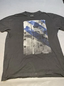Apt 9 t shirt america blue line black short sleeve Men’s Xl - Picture 1 of 14
