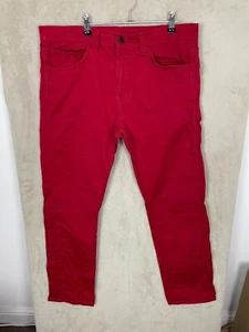 Men's Red Levis 513 Slim Fit Straight Jeans Trousers Size W36 L32 Zip Fly - Picture 1 of 7