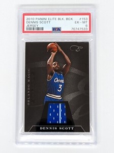 2010 Elite Black Box Jersey #153 Dennis Scott /99 PSA 6 Michael Jordan on Back