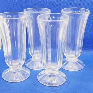4 vasos para helados Soda Shop años 60 vidrio transparente pesado comedor helado - Imagen 1 de 5
