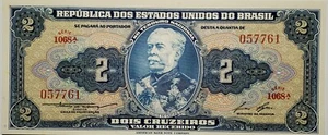 Serie 1068 A Republik Zwei Vereinigte Staaten Do Brasil 057761 Dois Cruzeiros 2 - Bild 1 von 4