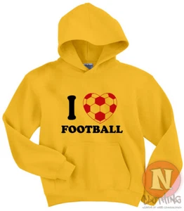 I love football Hoodie kids top Hoody league team players hooded sweatshirt - Picture 1 of 11