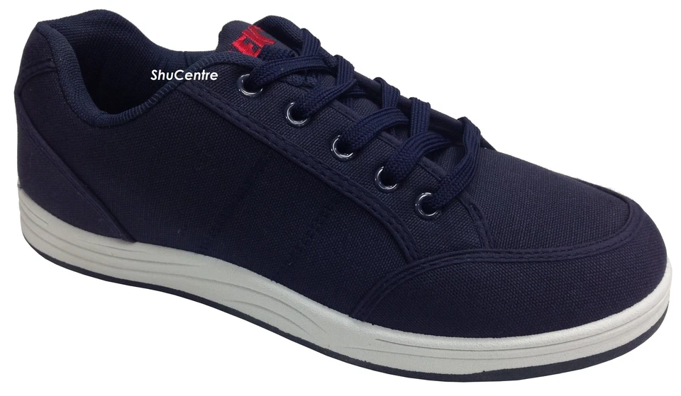 Scarpe da ginnastica uomo nuove blu navy stringate comode estive in tela casual tutti i giorni - Immagine 1 di 1