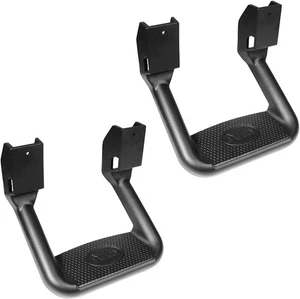 2x Hoop Side Step Pair Black Powder Coat Aluminum SUV Truck 350lbs Non Slip - Picture 1 of 19