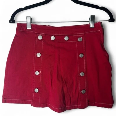 mary-kate and ashley Girls Vintage Red Sailor Button Lace-Up Shorts Skort Sz. 16 - Image 1 of 4