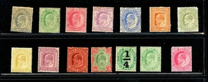 British India Edward 1902 set to 1r SG 119-136, Scott #60-70 MH - Picture 1 of 2