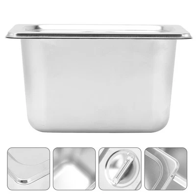  1 Set di bacino in acciaio inox pratico porzione di verdure con coperchio in - Immagine 1 di 4